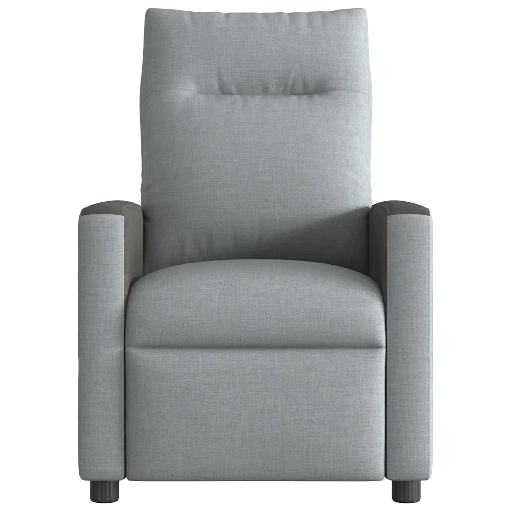Poltrona Elettrica Reclinabile-Divano Sedia Grigio Chiaro in Tessuto 103345