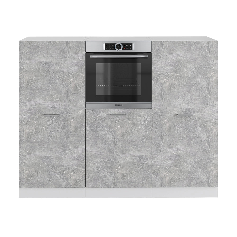 Vicco Cucine componibili piccole Cemento/Bianco 180 cm senza piano di lavoro