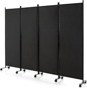 Divisorio Paravento con Ruote 4 pezzi, Divisorio da Parete in Ferro, Protezione Privata per Camera da Letto, Ufficio，224 x 172 cm，2 Colori
