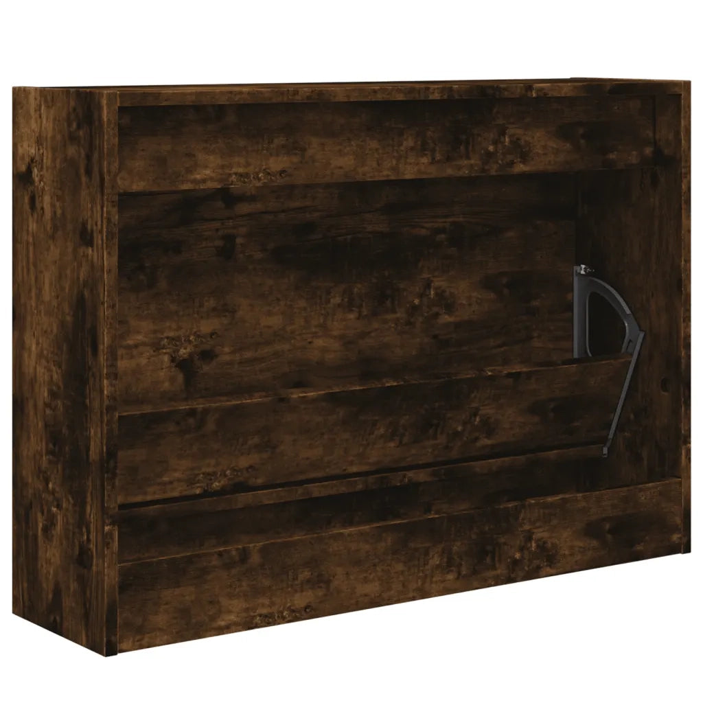 Scarpiera-Scaffale per scarpe Rovere Fumo 80x21x57 cm in Legno Multistrato