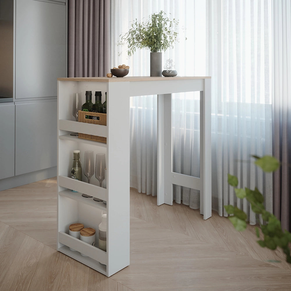 Vicco Tavolo da bar Bianco/Sonoma 45 x 110 cm