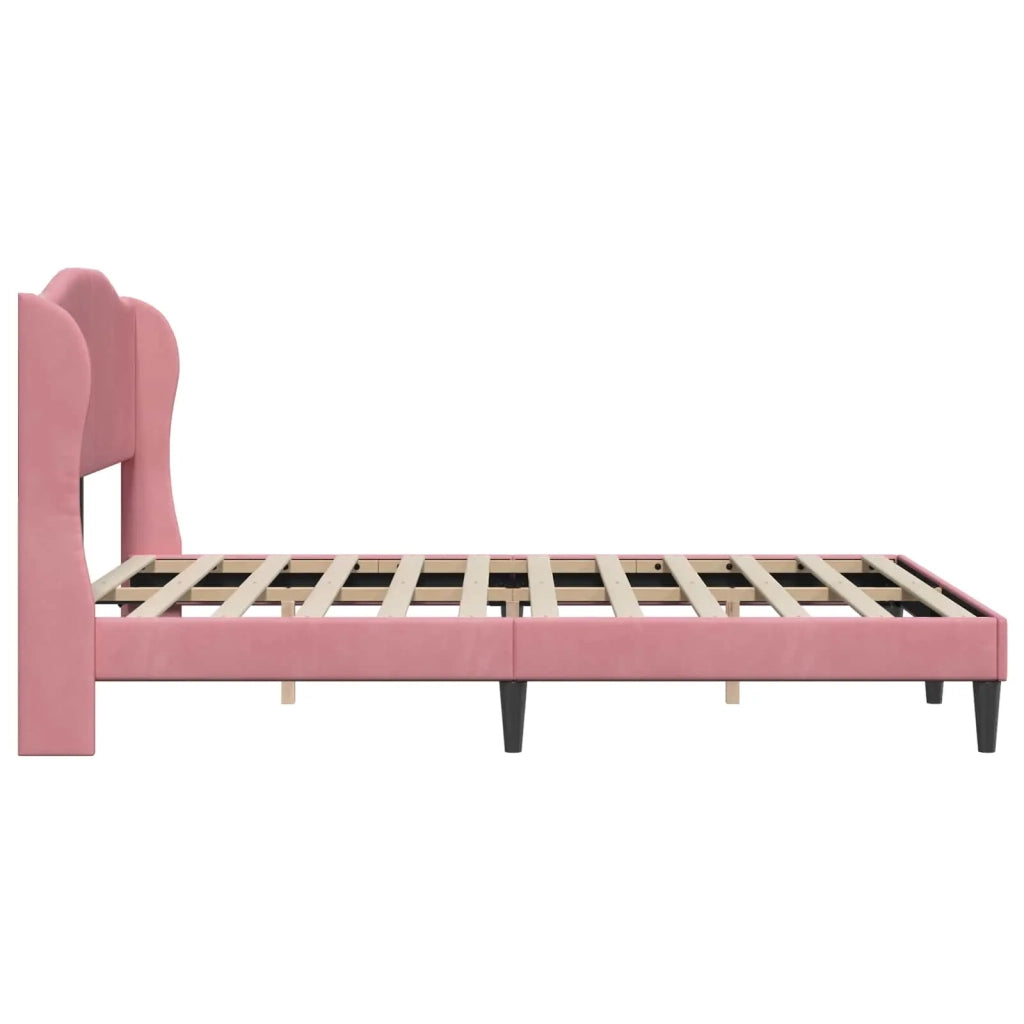 Struttura del letto con testiera Rosa 160 x 200 cm Velluto 42027932