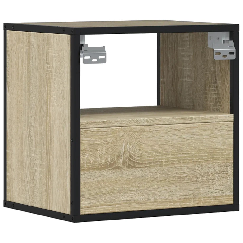 Comodino | Armadio da Notte | Mobiletto da notte a Muro Rovere Sonoma 40x31x39,5 cm