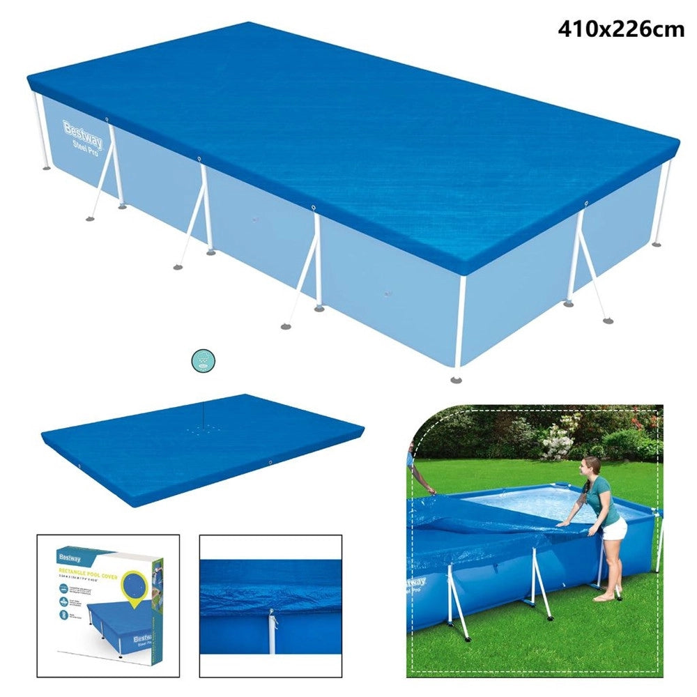 Trade Shop - Copertura Per Piscina Steel Pro Telo Copripiscina Rettangolare 400x211x81cm 58107 -