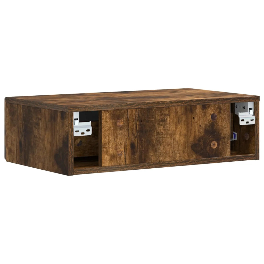 Tavolino da Parete Laterale 59 x 34,5 x 17 cm Rovere Fumo 898830