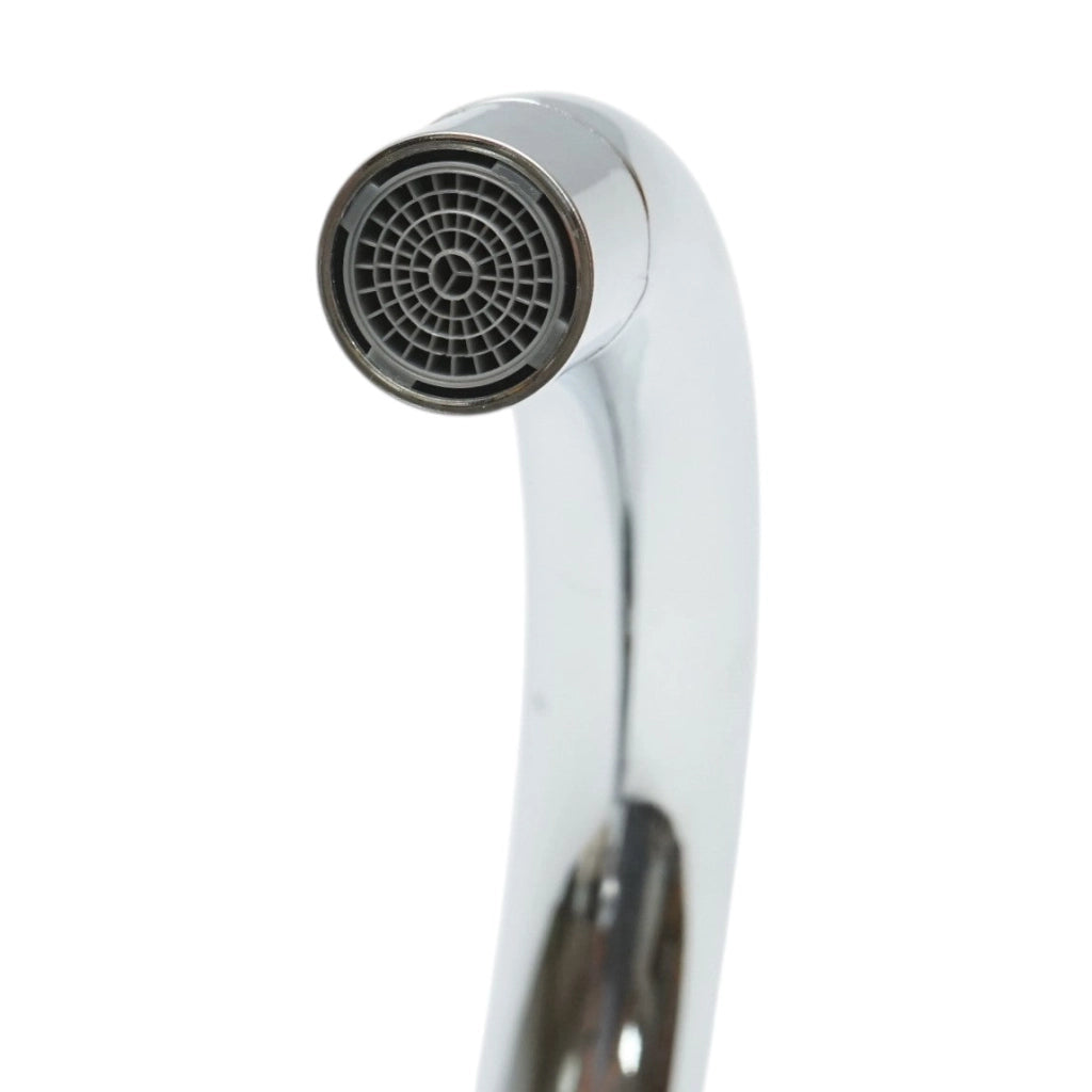 Miscelatore monocomando girevole per lavello da cucina, cartuccia in ceramica, cromo lucido