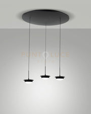3805-47-101 MONTATURA NERA COMPLETA TONDA A LED CCT 2700K - 3000K - 4000K- 42W - 4530 lm 3 LUCI DIMMERABILE