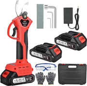 Serra elettrica telescopica caricabile a batteria 20 Ah con diametro massimo di taglio 30 mm e batteria a 21 V, adatta per giardini, siepi e aiuole fiorite (rosso)