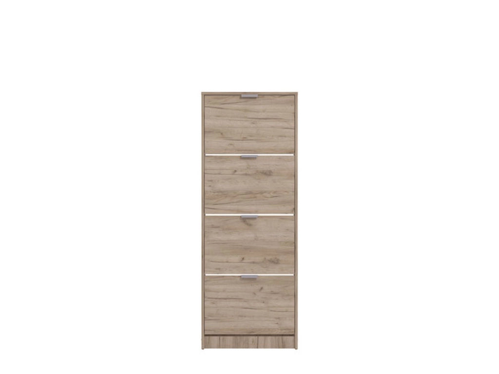 Mobile Portascarpe Pesche, Scarpiera un Ripiano, 58x18x155.5h cm Marrone Rovere Scuro