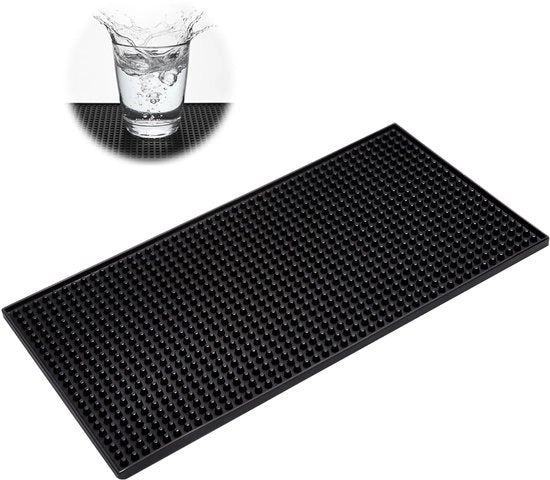 Mat di sicurezza antiscivolo 30 x 15 cm - Mat keuken - Mat per bar - Mat per angoli cucina - Asciuga velocemente - Nero - Adatto per angoli cucina e bar