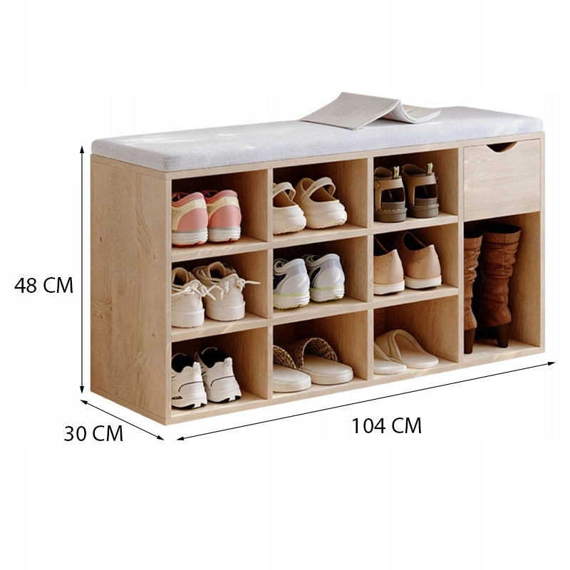 ARMADIETTO PER SCARPE CON SEDUTA SONOMA PANCA PER INGRESSO CON CASSETTO 100 CM