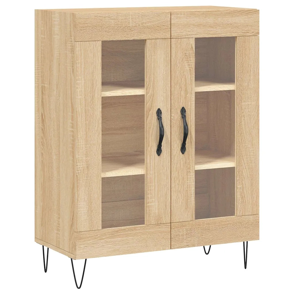 Credenza-Buffet-Armadio da cucina Rovere Sonoma 69,5x34x180 cm in Legno Multistrato 786425