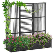 Fioriera con traliccio in polyrattan ¨C zephmum ¨C 103x29x103 cm, nero