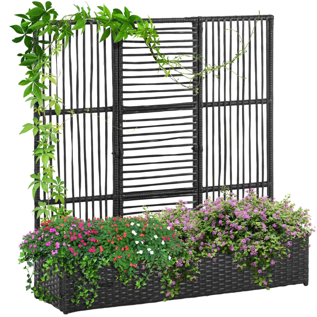 Fioriera con traliccio in polyrattan ¨C zephmum ¨C 103x29x103 cm, nero
