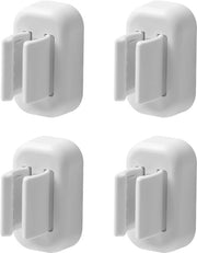 4 tenere in posizione orizzontale, fissate al muro, adesivi per autoadesione, tenere per elettrotappeti per bagno, contenitore multifunzionale impermeabile per dormitorio, armadio (bianco)