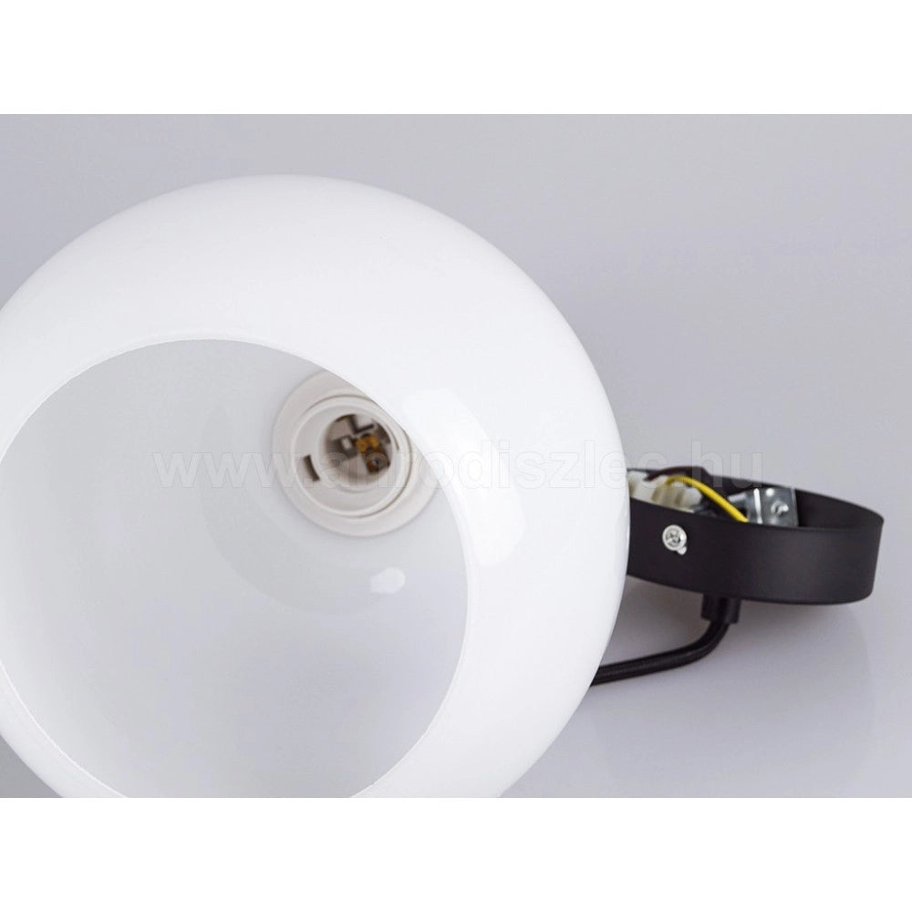 Trade Shop - Lampadario Pendente Lampada A Sospensione In Legno E Vetro Bianco Chiaro Rotondo -