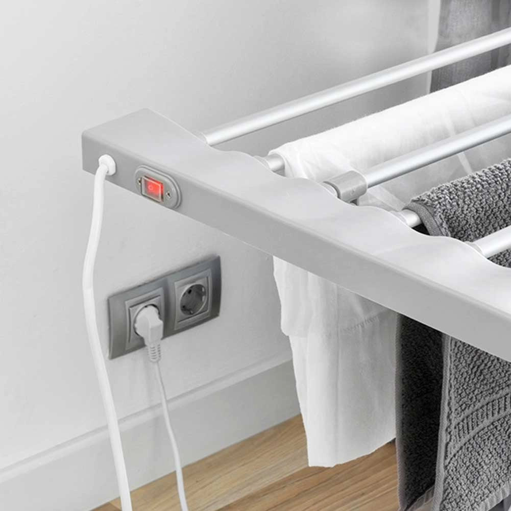 Stendibiancheria Elettrico 120W Stendino in Alluminio Pieghevole Asciugabiancheria