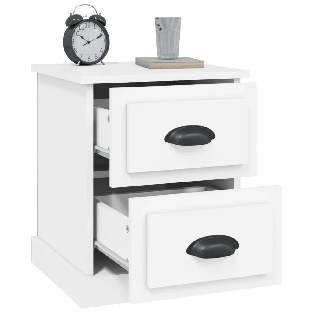 Comodini 2 pz-Set di 2 Tavolino da notte Bianchi 39x39x47,5 cm in Legno Multistrato 464137