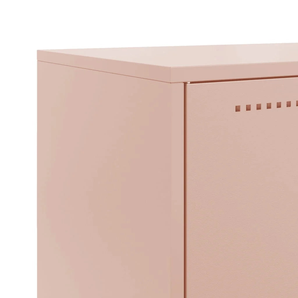 Buffet credenza cassettiera armadio mobile contenitore organizer per cucina soggiorno salotto 68,5 x 38,5 x 123,5 cm acciaio rosa 02_0036210