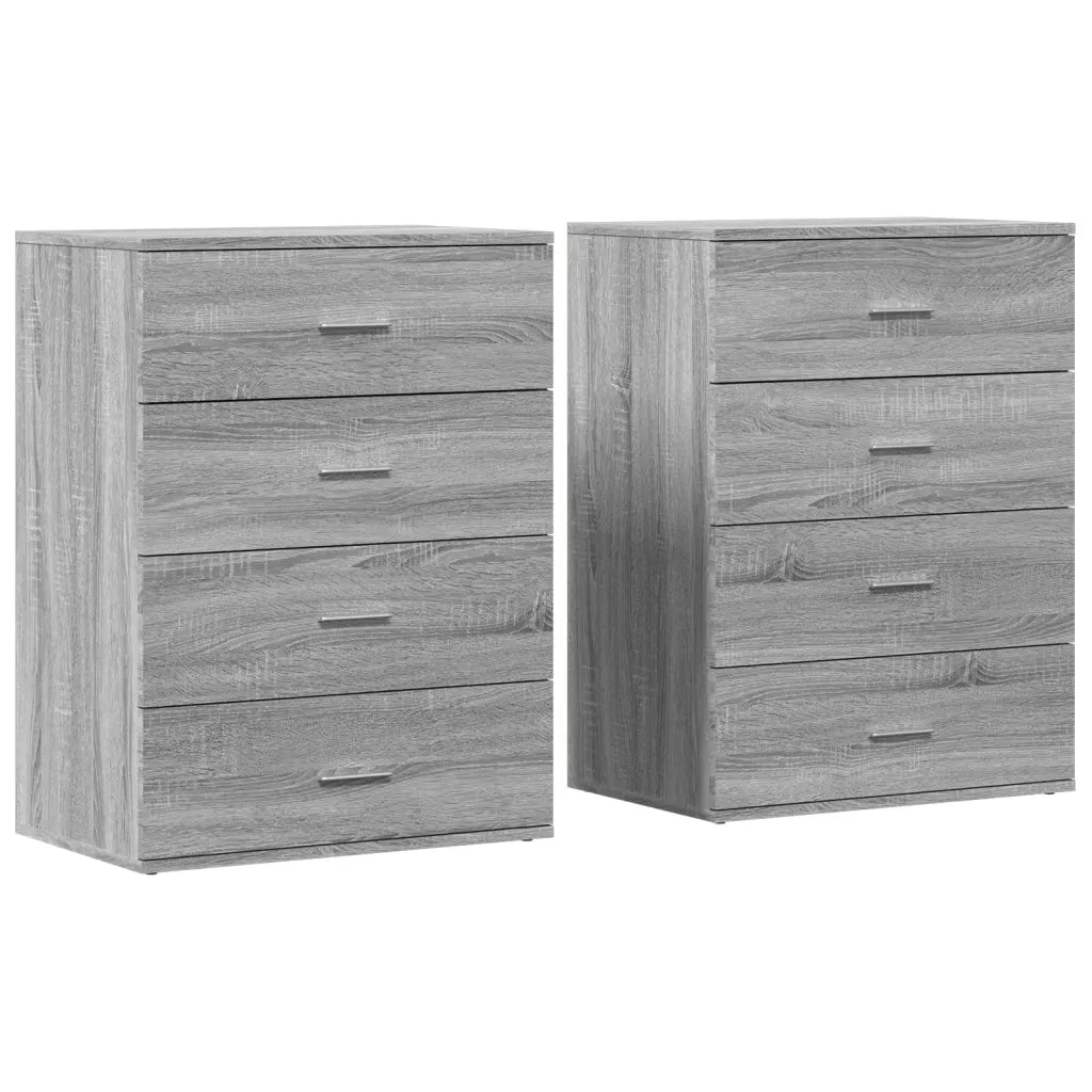 Credenze 2 pz Grigio Sonoma 60x39x80 cm in Legno Multistrato