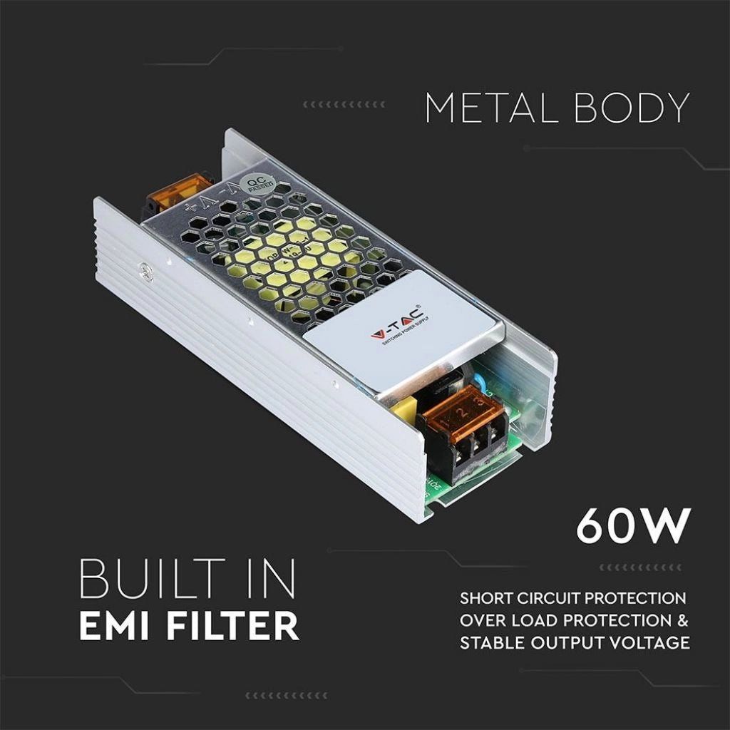 Alimentatore in Metallo 60W 24V 2,5A con 1 Uscita IP20