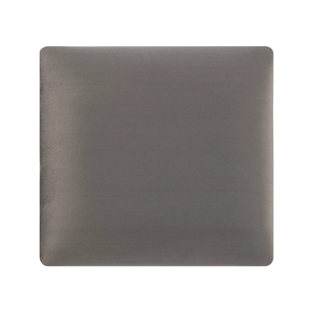 Set Carpino di 4 Pannelli Murali Imbottiti Rivestiti in Tessuto Velluto Grigio Scuro 30x30 cm [neu.haus]