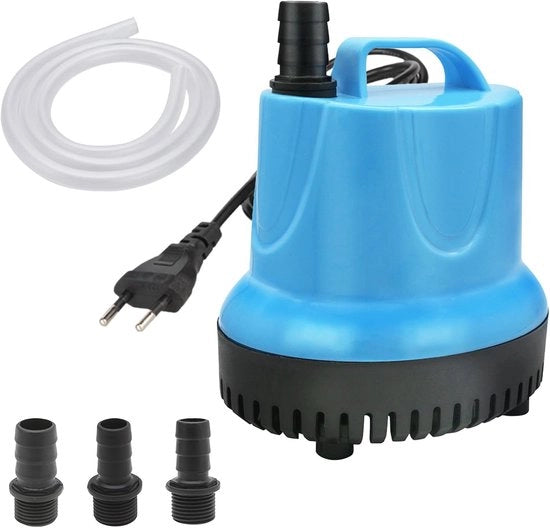 Pompa di circolazione acqua 20W - Pomp acqua silenziosa per acquario, laghetto e giardino - Inclusa pompa a spruzzo e tubo