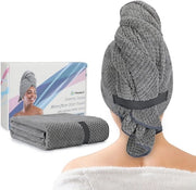 Microfibra Lussuoso Asciugamano per Capelli - Asciugamano Superfino Anticrespo per Capelli Lunghi, Spessi e Ricci.