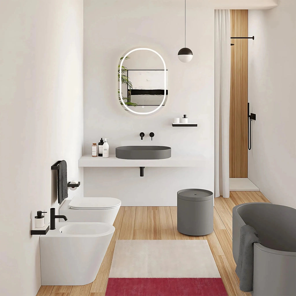 Lavabo In Conglomerato Iris 71 Cm Grey Matt