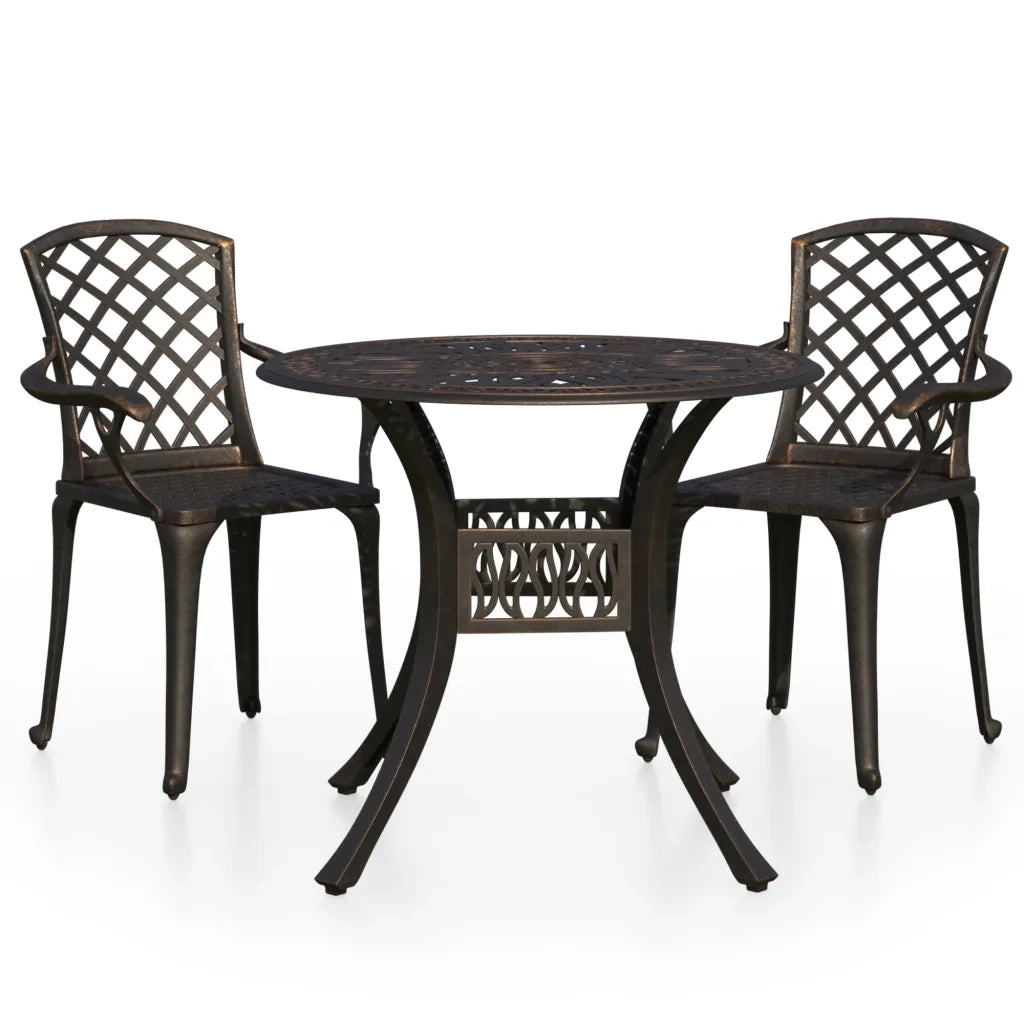Set da Bistrot 3 pz in Alluminio Pressofuso Bronzo cod mxl 43268