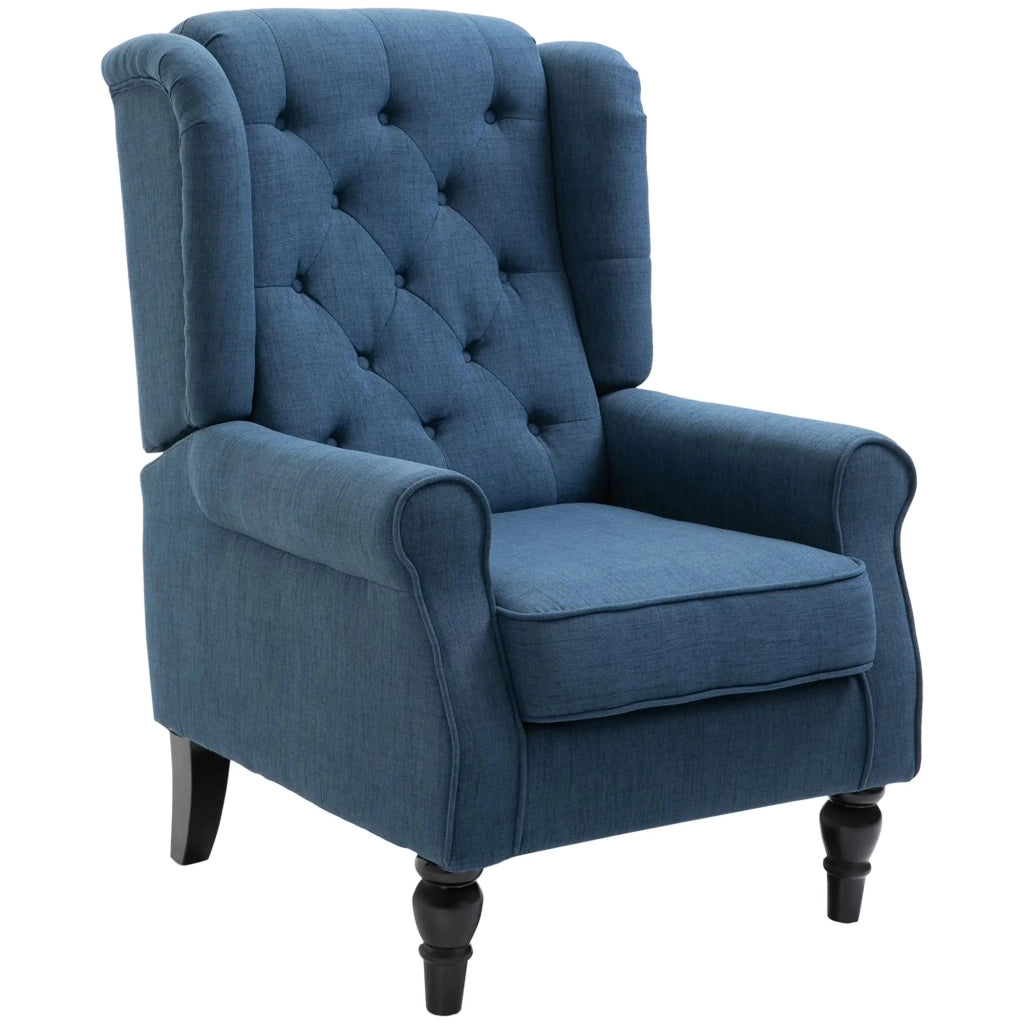 POLTRONA con schienale alto e bottoni 74 x 86 x 102 cm Poliestere Blu