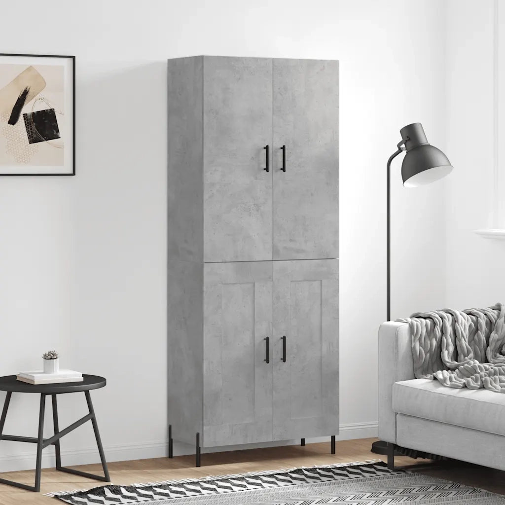 Credenza Grigio Cemento 69,5x34x180 cm in Legno Multistrato 3195799