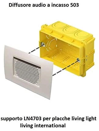 CASSA AUDIO ALTOPARLANTE AD INCASSO X SCATOLA 503 FILO DIFFUSIONE NERO