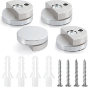 Clip per specchio da bagno in vetro con gomiti e viti per spessore 3-5 mm - 4 pezzi
