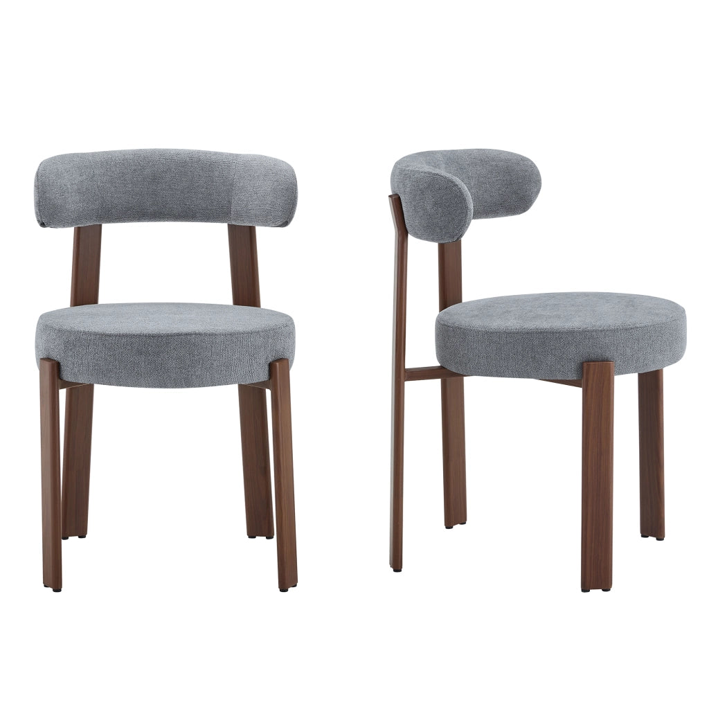 Sedia da Pranzo Moderna in Tessuto ¨C Xylo ¨C Grigio, Set 2 Pezzi, Schienale ad Arco
