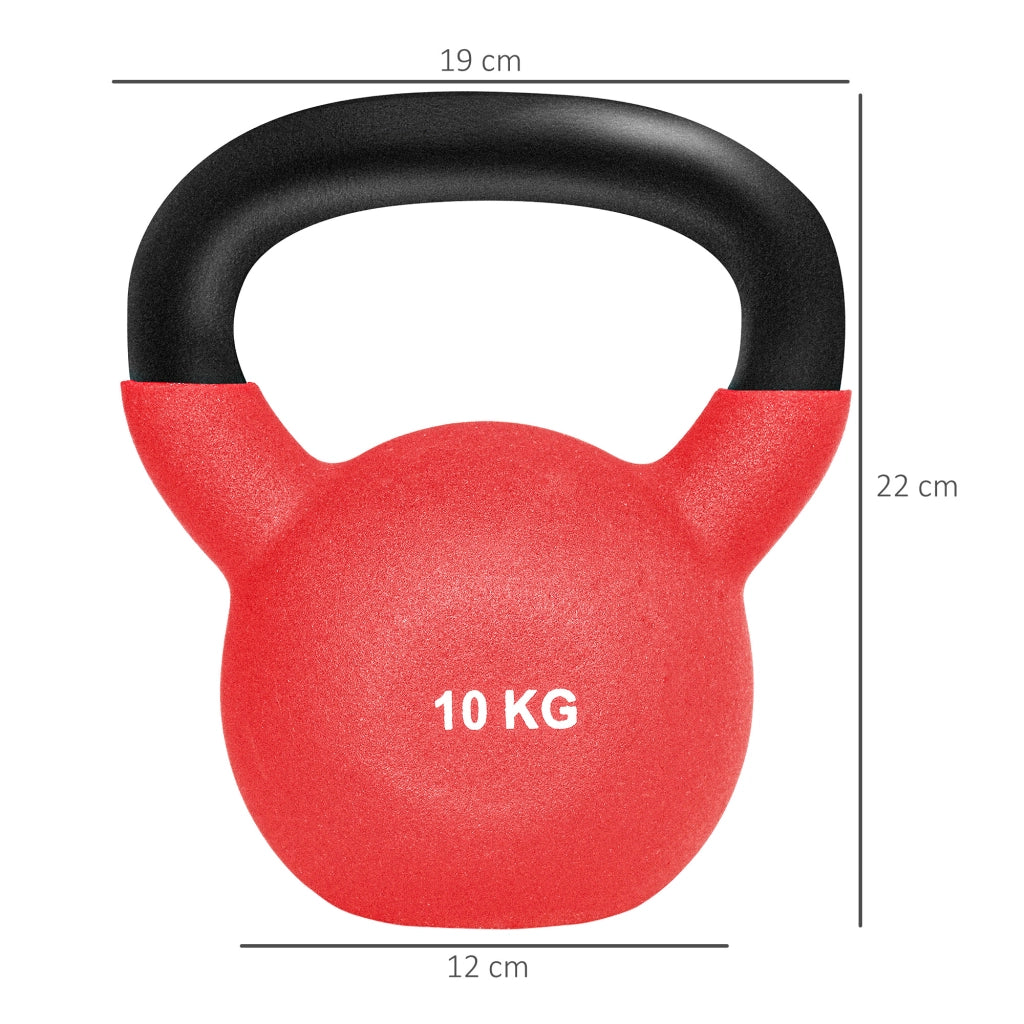 Kettlebell 10 kg ¨C zephmum ¨C metallo rosso e nero 19x12x22 cm