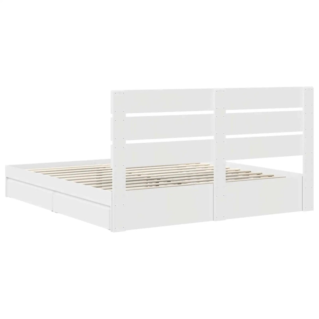 Letto con Contenitore Bianco 180 x 200 cm Legno multistrato