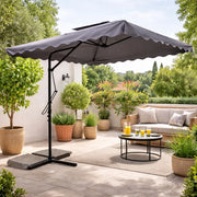 Ombrellone da Giardino Palo Decentrato 2.5x2.5 mt Impermeabile Grigio Apri&Chiudi