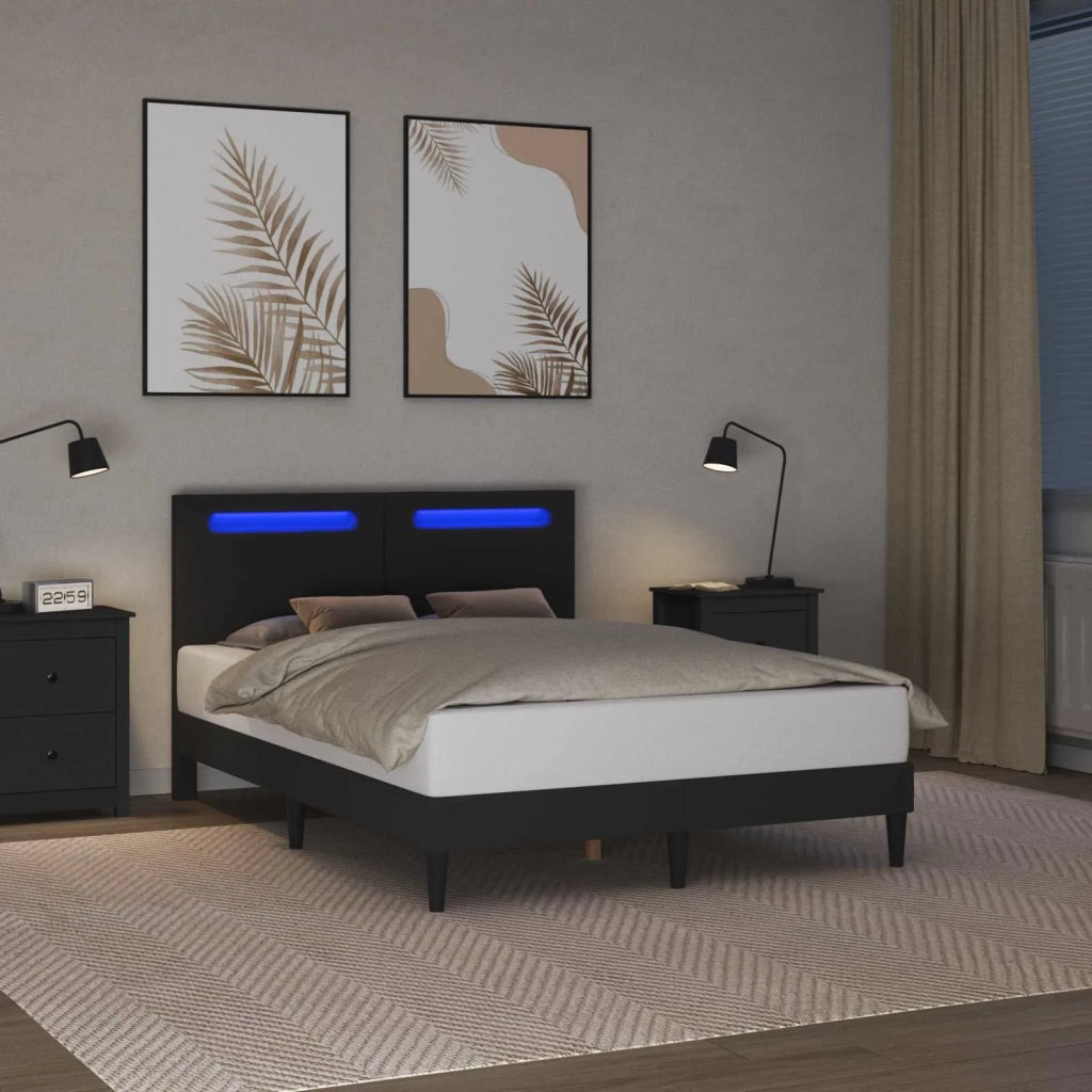 Struttura del letto con testiera Nero 140 x 200 cm Similpelle 42028025