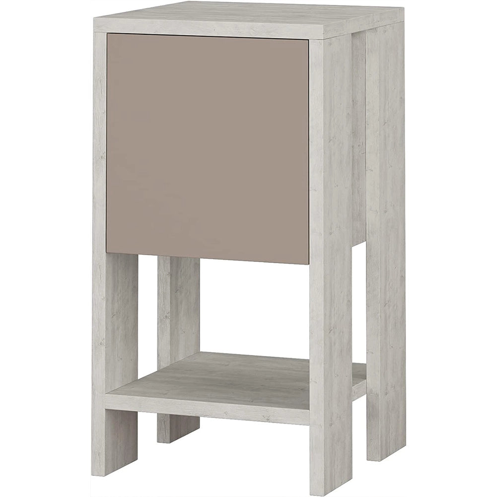 Comodino 30x30x55 cm Mobiletto con Anta a Ribalta e Ripiano Antracite