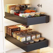 Carrello telescopico da cucina - 2 pezzi neri - estensibile e versatile