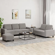 Set di Divani 3 pz Tortora in Tessuto 3201913
