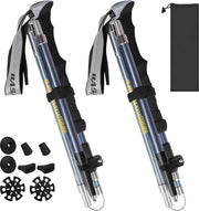 Stecchi da Trekking Opvougbili Telescopici in Alluminio 110-135 cm per Nordic Walking Donne Uomini Stecchi da Trekking Ultraleggeri con Paraurti in Gomma