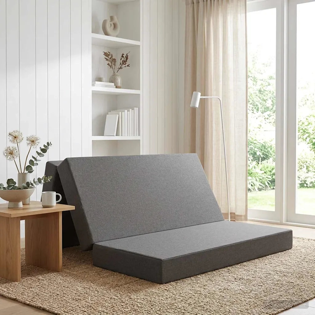 Divano Letto Pieghevole 120 x 67 x 45 cm Grigio Chiaro 900208