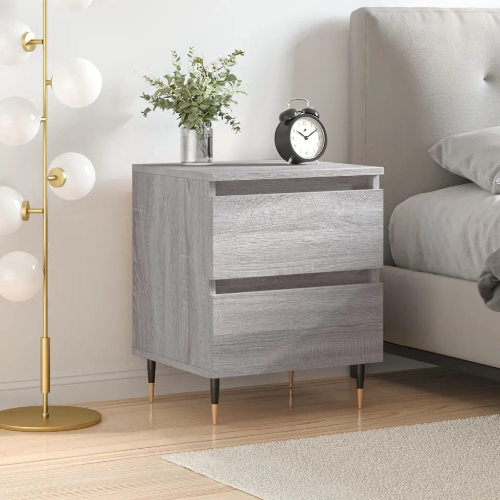 Comodino Grigio Sonoma 40x35x50 cm in Legno Multistrato 826872