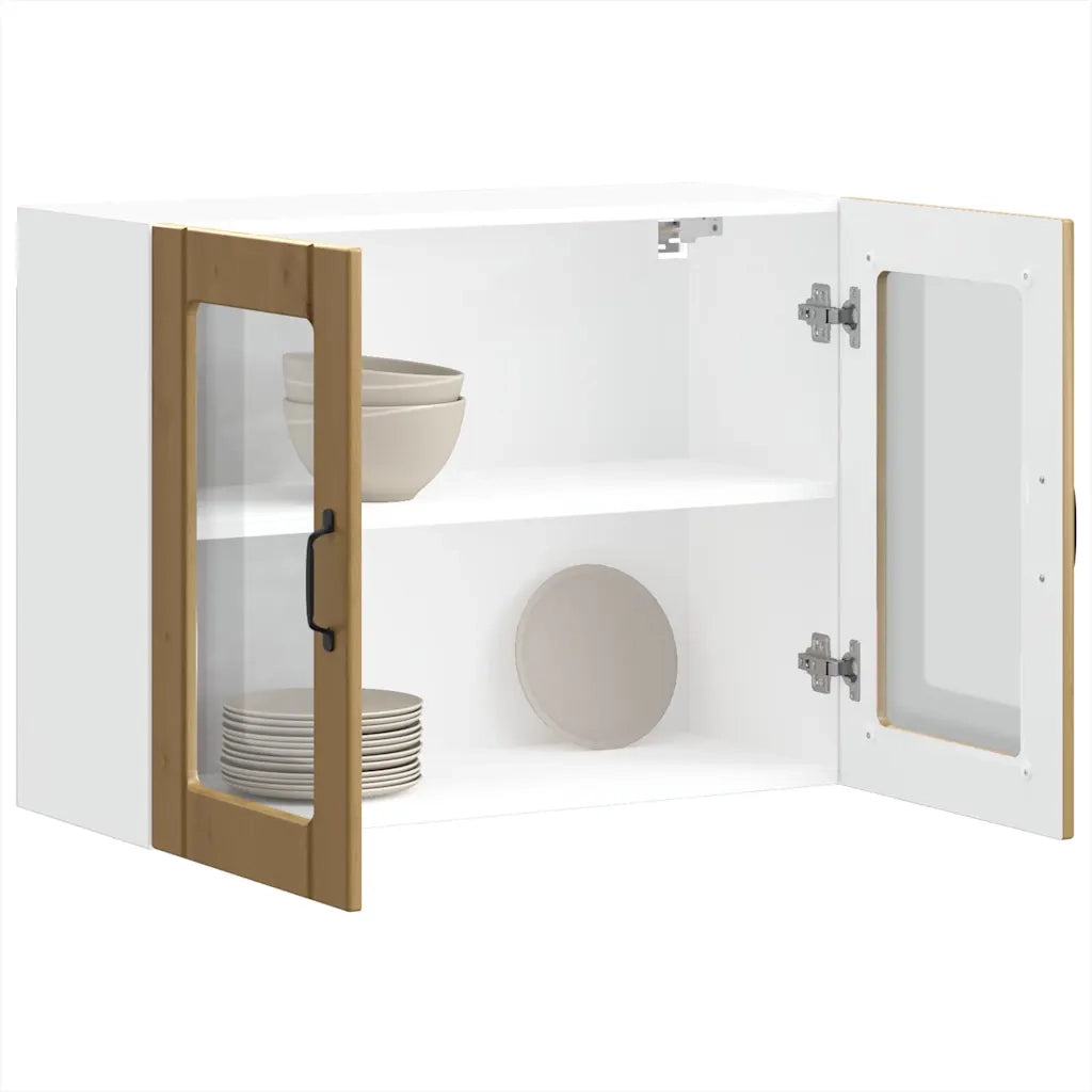 vidaXL Pensile da Cucina con Porta in Vetro Lucca Rovere Artigianale