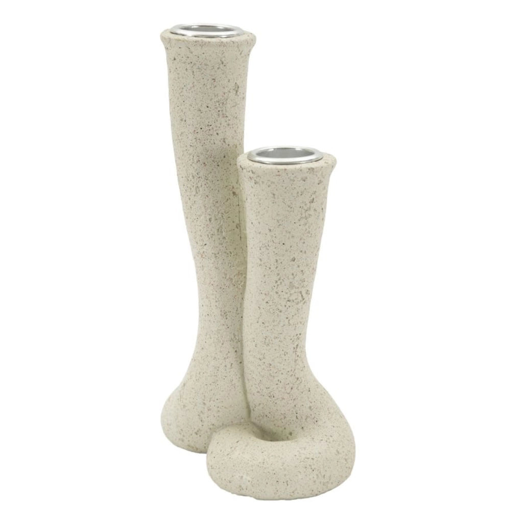 Portacandela VKH750, Beige, Poliresina, 10x6,5x17,5 cm