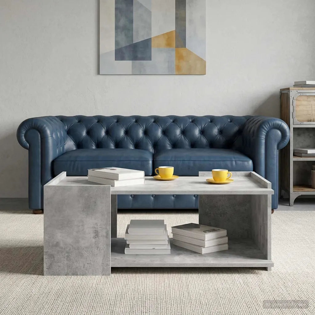 Tavolino da salotto Grigio Cemento 90 x 50 x 33 cm