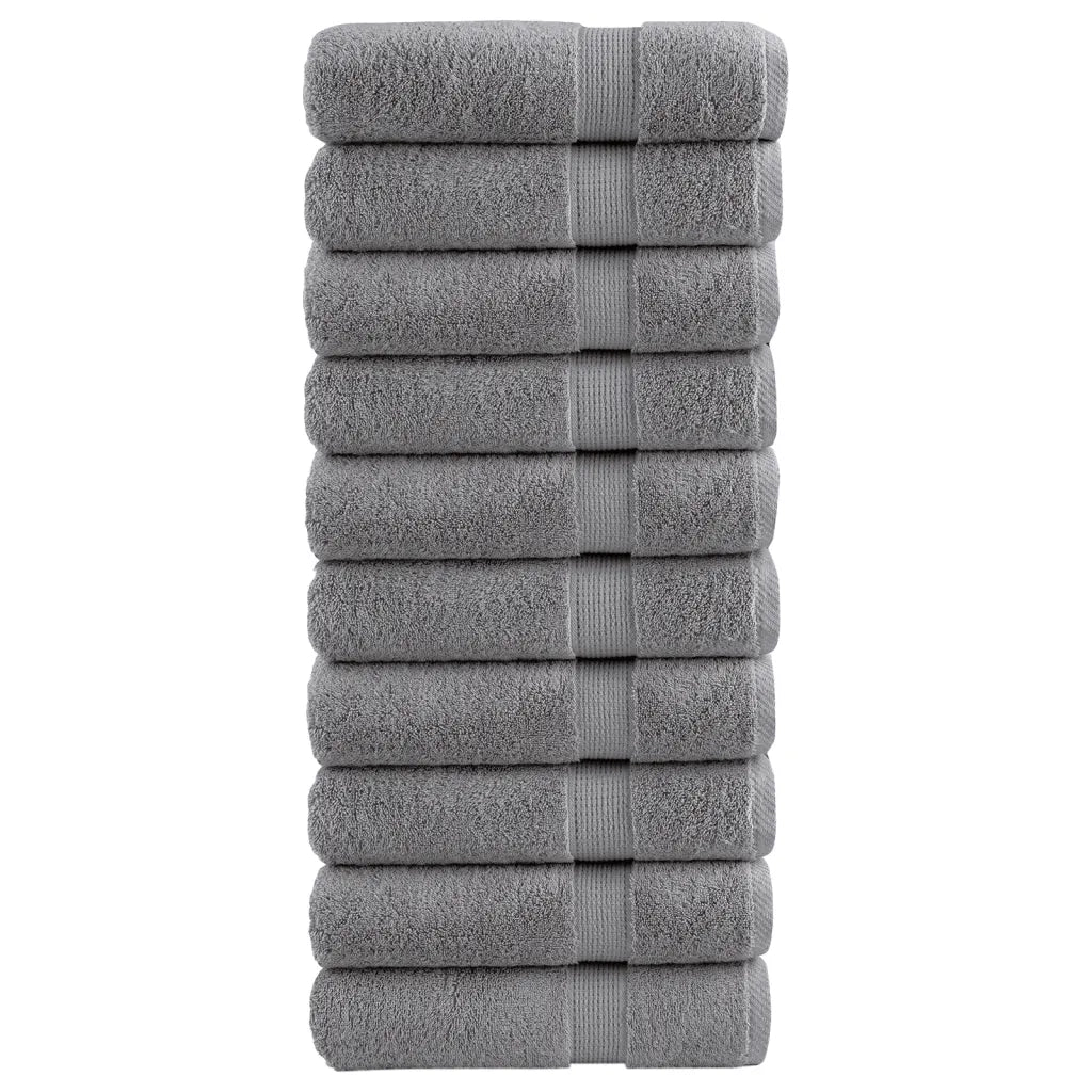 Asciugamani Premium SOLUND 10 pz Grigio 50x100 cm 600 g/m² 137307