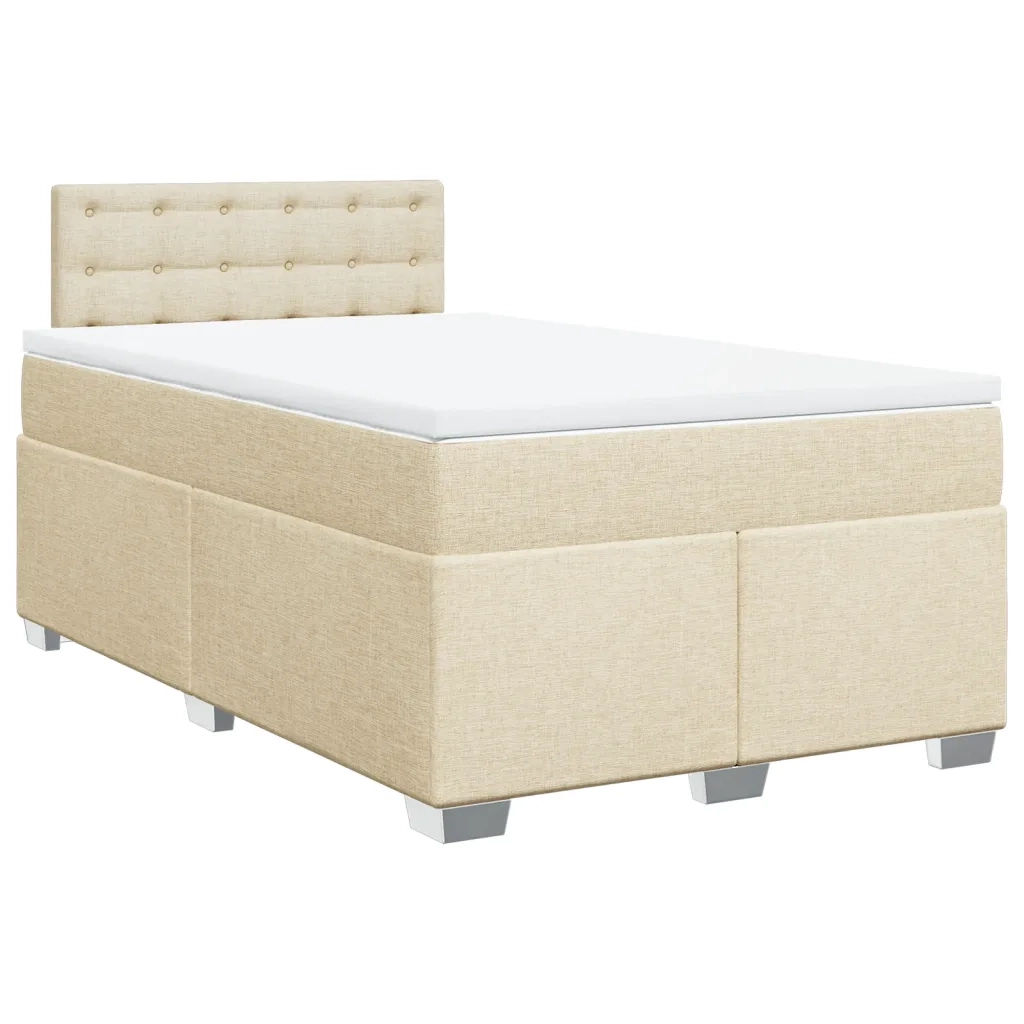 Giroletto a Molle con Materasso Crema 120x190 cm in Tessuto 3288146